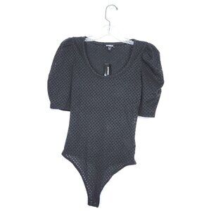 NWT Ladies Express Puff Sleeve Eyelet Bodysuit - Size XS